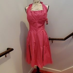 NWT Unique Vintage pink halter dress, 2 XL